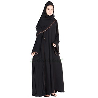 Umbrella  abaya with side adjustment button 